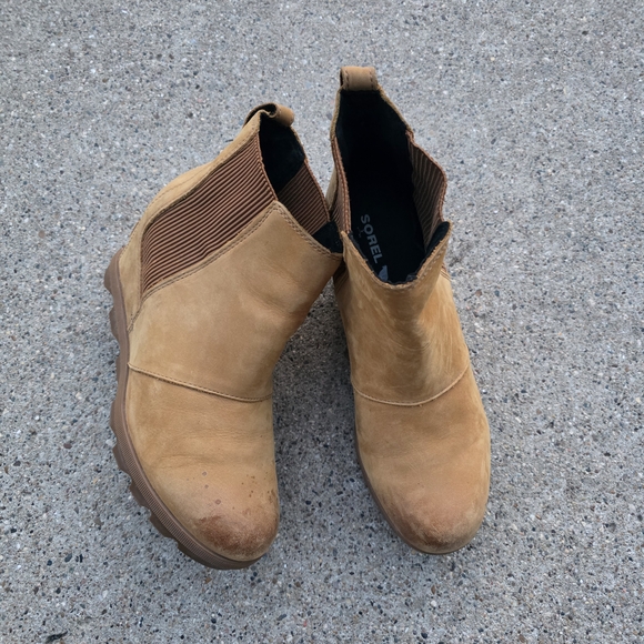 Sorel Leather  Tan Ankle Boots Women 9.5 - Picture 1 of 11